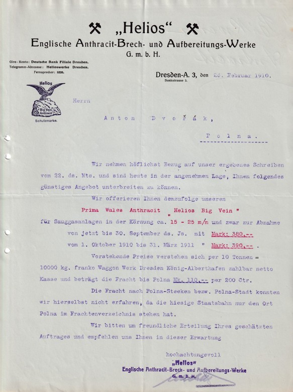 Účet zpracovatelství antracitu Helios, Drážďany