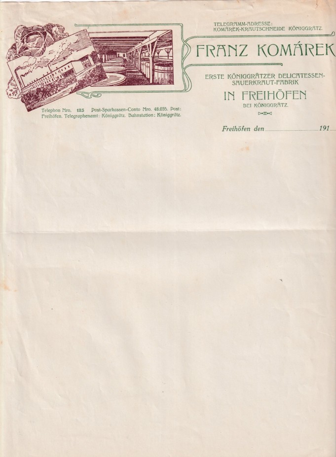 Účet zelí Franz Komárek, Svobodné Dvory