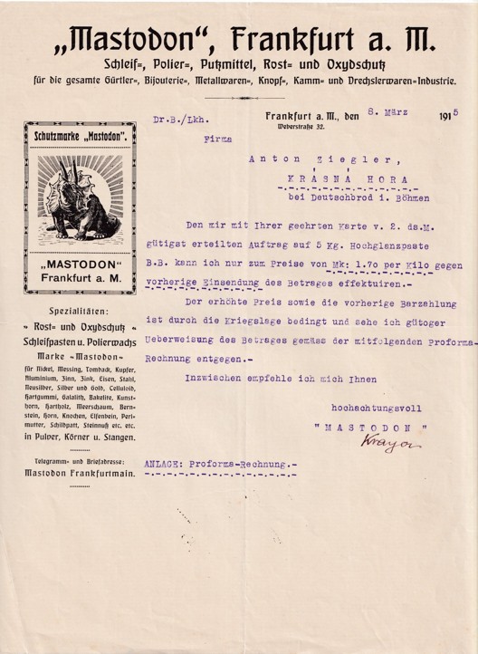 Účet železo Mastodon, Frankfurt n/Mohanem
