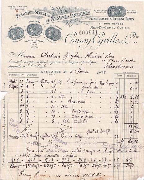 Účet metry Comoy Cyrille Paříž, Krásná Hora