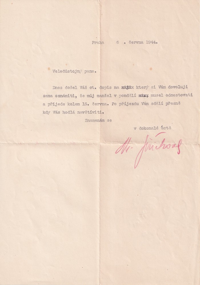 Účet, Veledůstojný pane, Praha, 1944