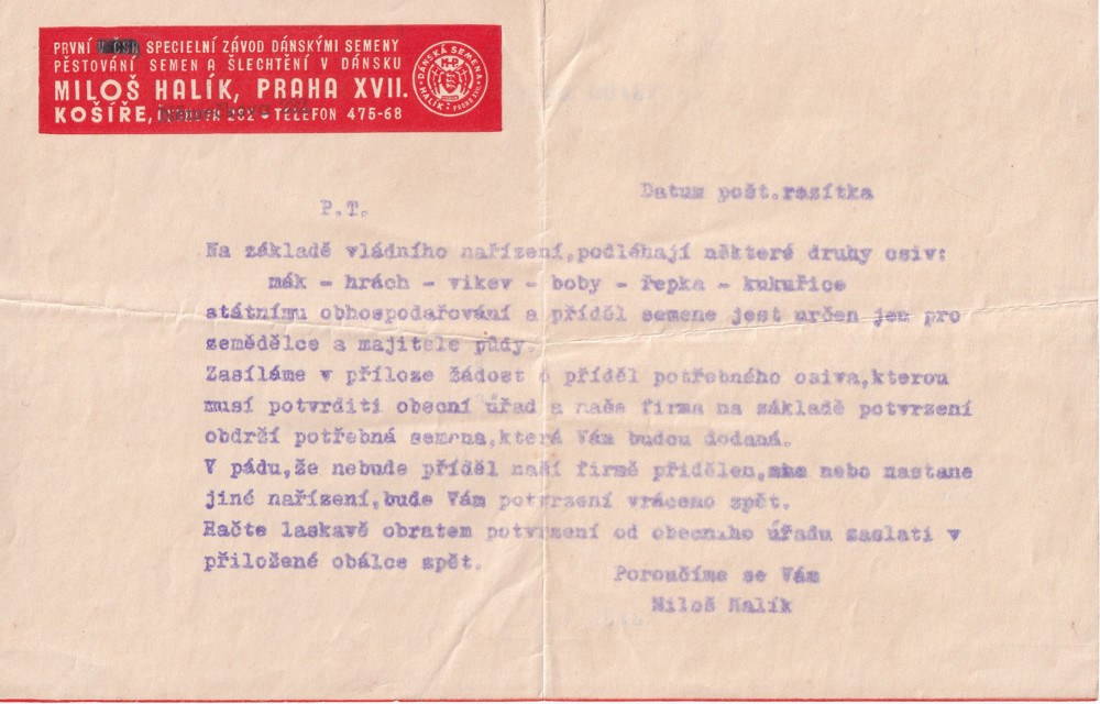 Účet, Dánská semena, Miloš Halík, Praha