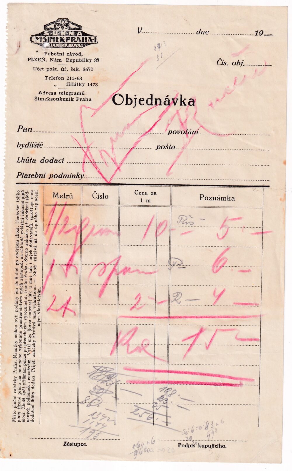 Účet, sukna, Plzeň