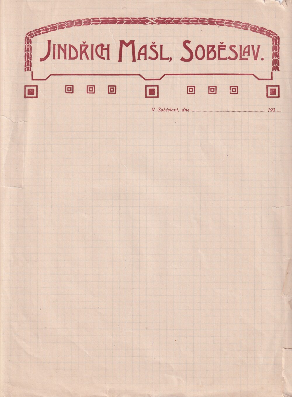 Hlavičkové účty Jindřich Mašl, Soběslav