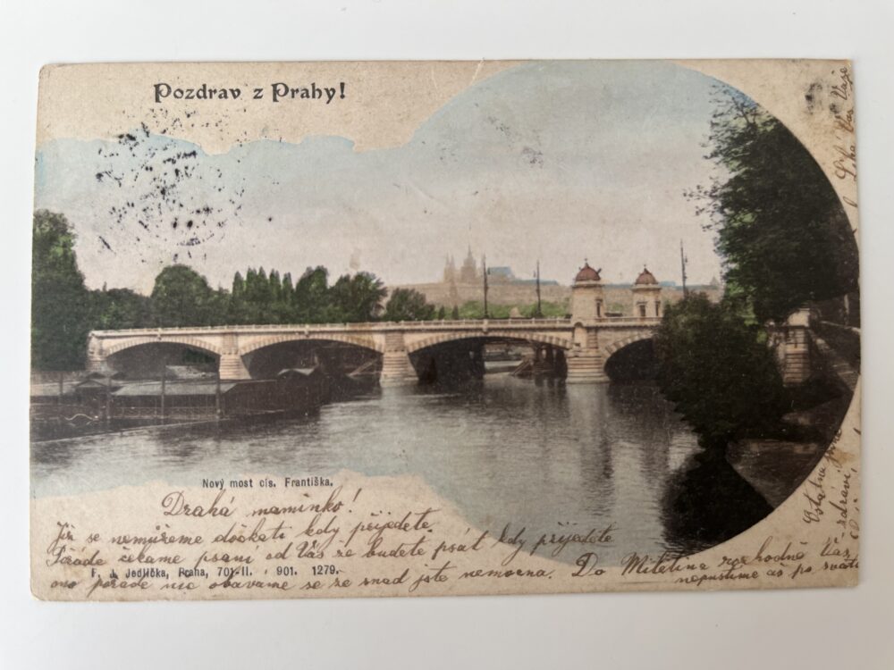 Pohlednice místopis Praha - Nový most císaře Františka, r.1901
