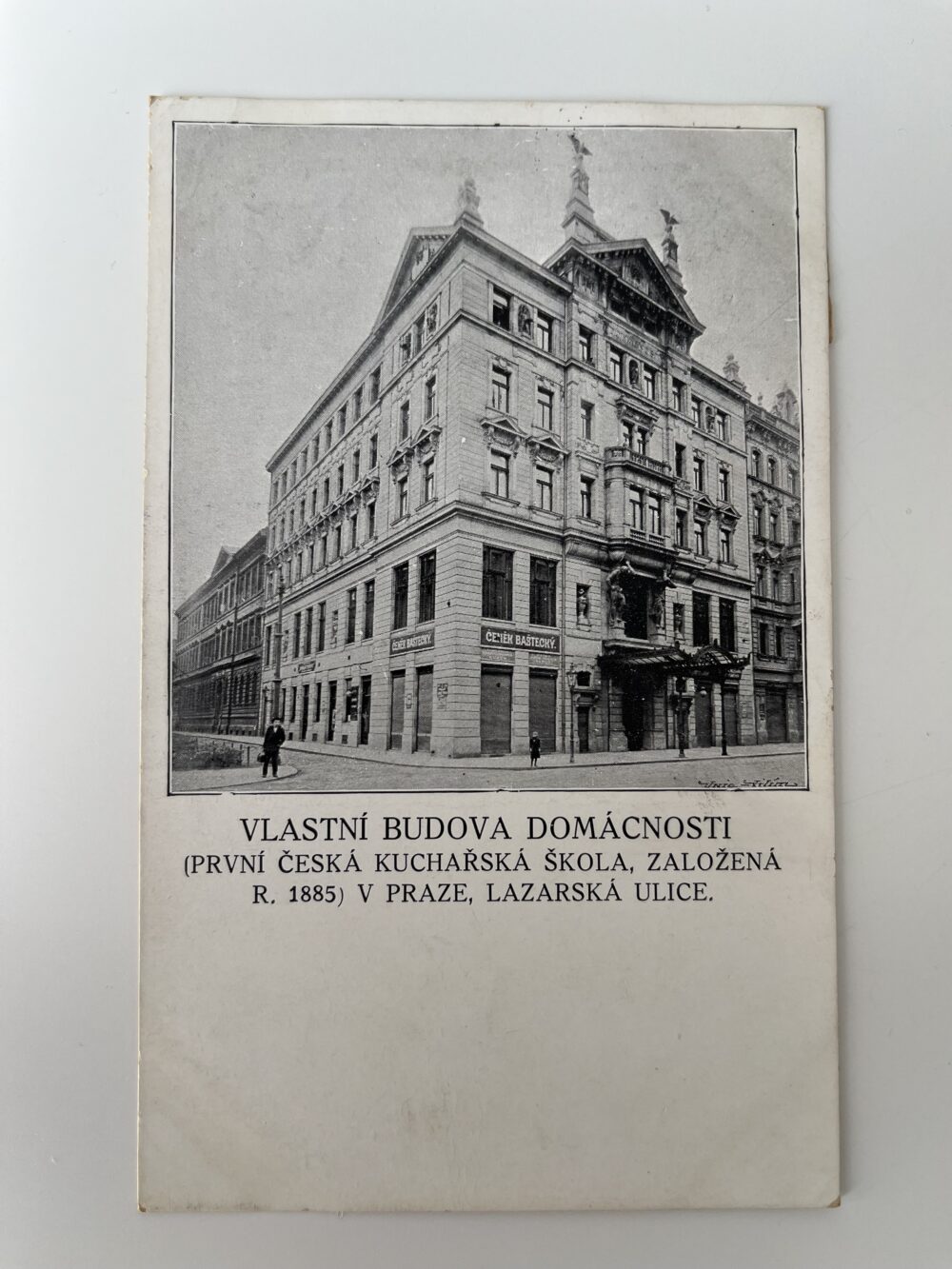 Pohlednice místopis - První kuchařská škola v Praze, 1919