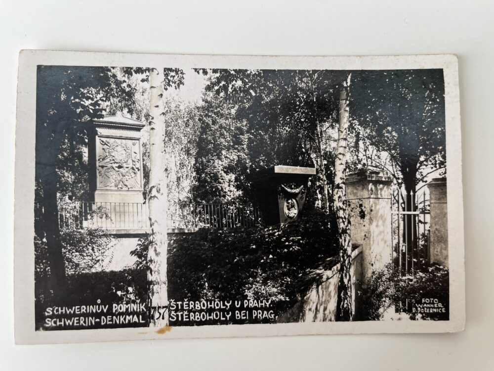 Pohlednice Schwerinův pomník - Štěrboholy u Prahy, foto Wanner