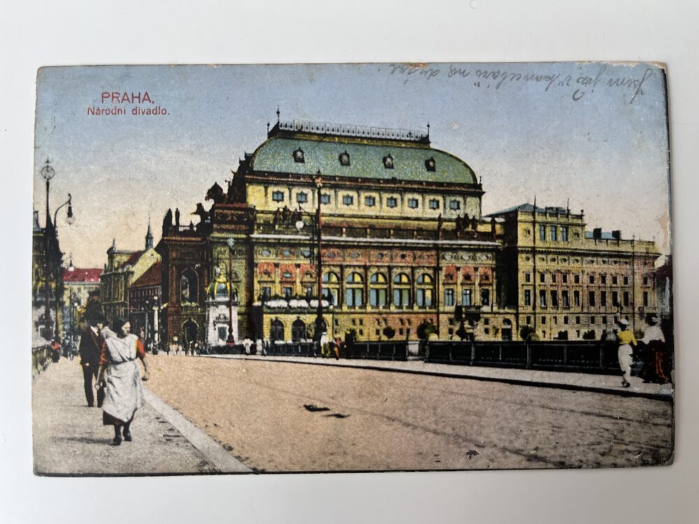 Pohlednice místopis Praha - Národní divadlo, r.1918
