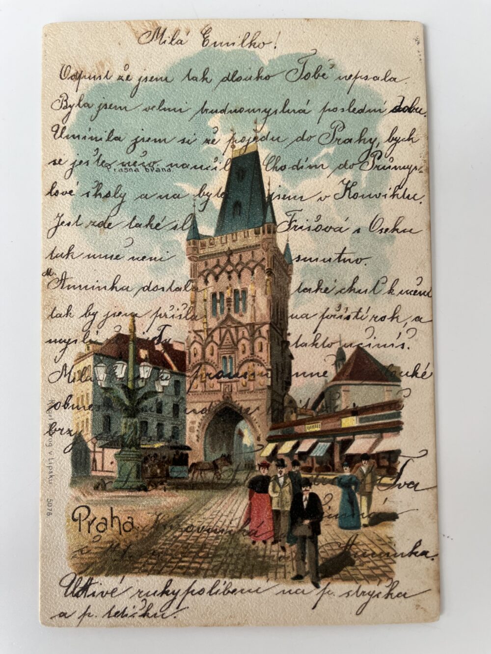 Pohlednice místopis Praha - Prašná brána, Rakousko-Uhersko