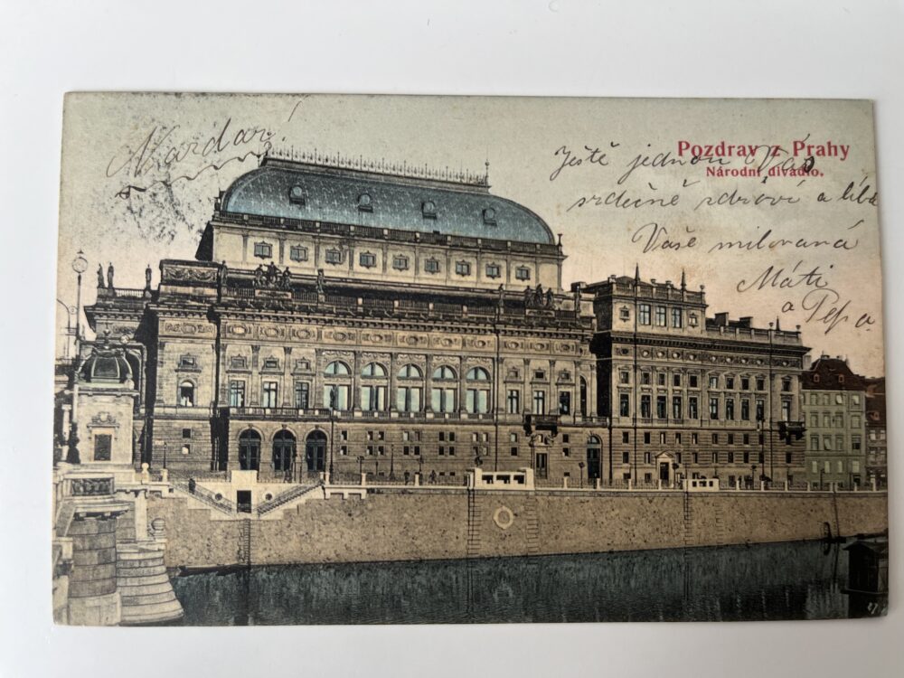 Pohlednice místopis Praha - Národní divadlo, r.1908