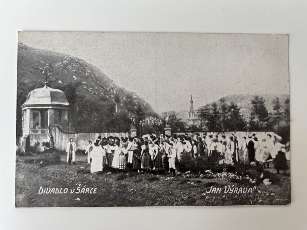 Pohlednice Divadlo v Šárce, park v Praze foto Jan Výprava 1.pol.20.st.