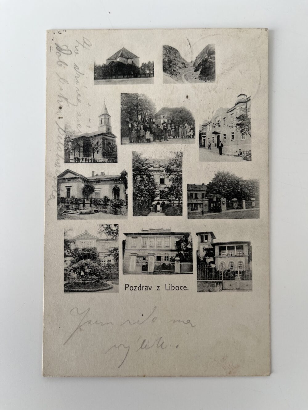 Pohlednice Liboc - městská čtvrť v Praze, koláž 1.pol.20. stol.