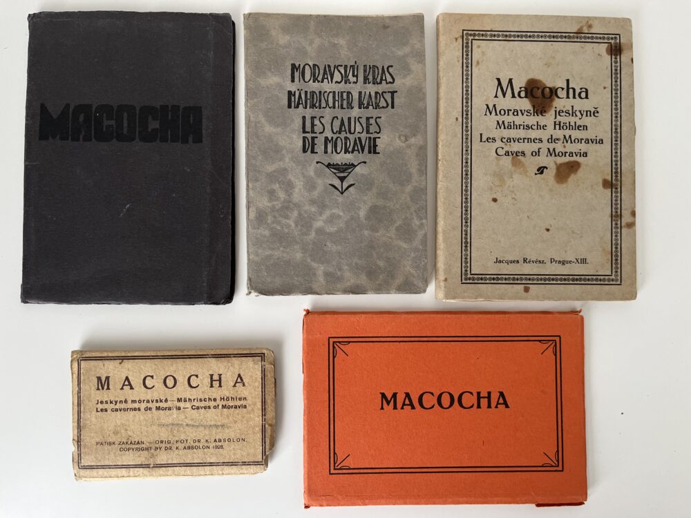 Leporelo Moravský kras Macocha, 5 ks razítko 1.pol.20.stol.