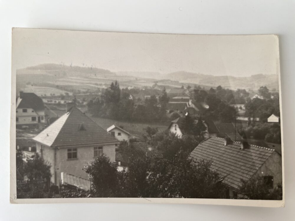 Pohlednice místopis MIROŠOVICE, razítko okr. Praha východ r.1936