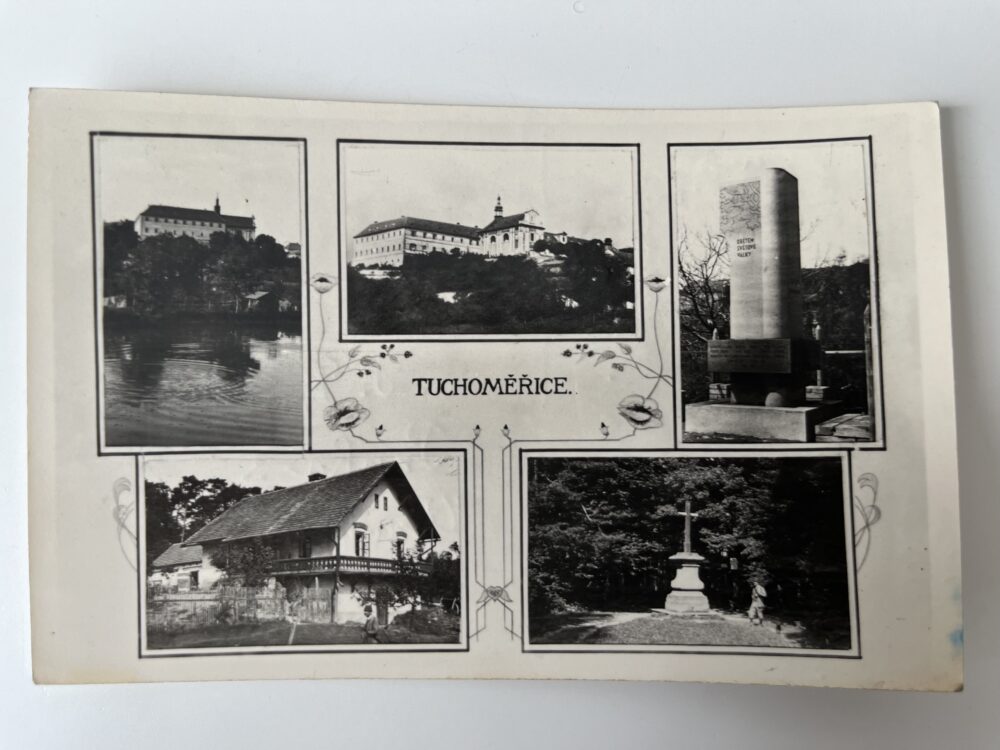 Pohlednice místopis TUCHOMĚŘICE, koláž okr. Praha západ