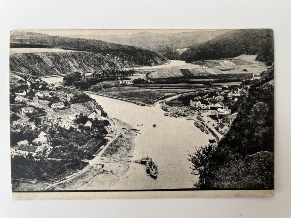 Pohlednice místopis ŠTĚCHOVICE, parník okr. Praha západ