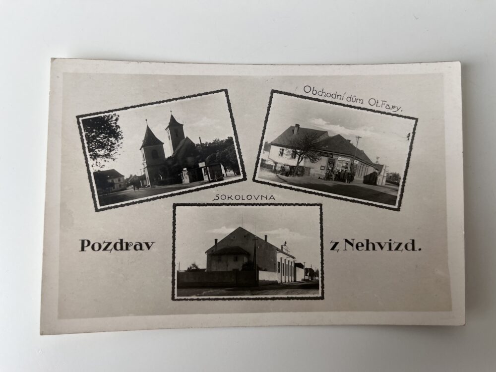 Pohlednice Nehvizdy - Obchodní dům, Sokolovna 1941 Praha východ