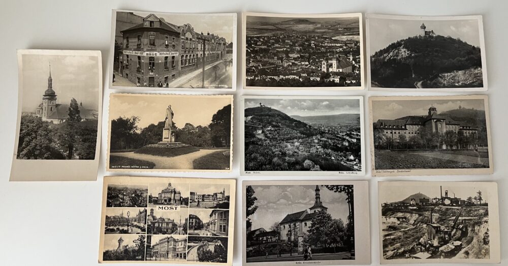 Pohlednice Most - Hněvín, doly, Restaurace Zdař Bůh, 1.pol.20.st.