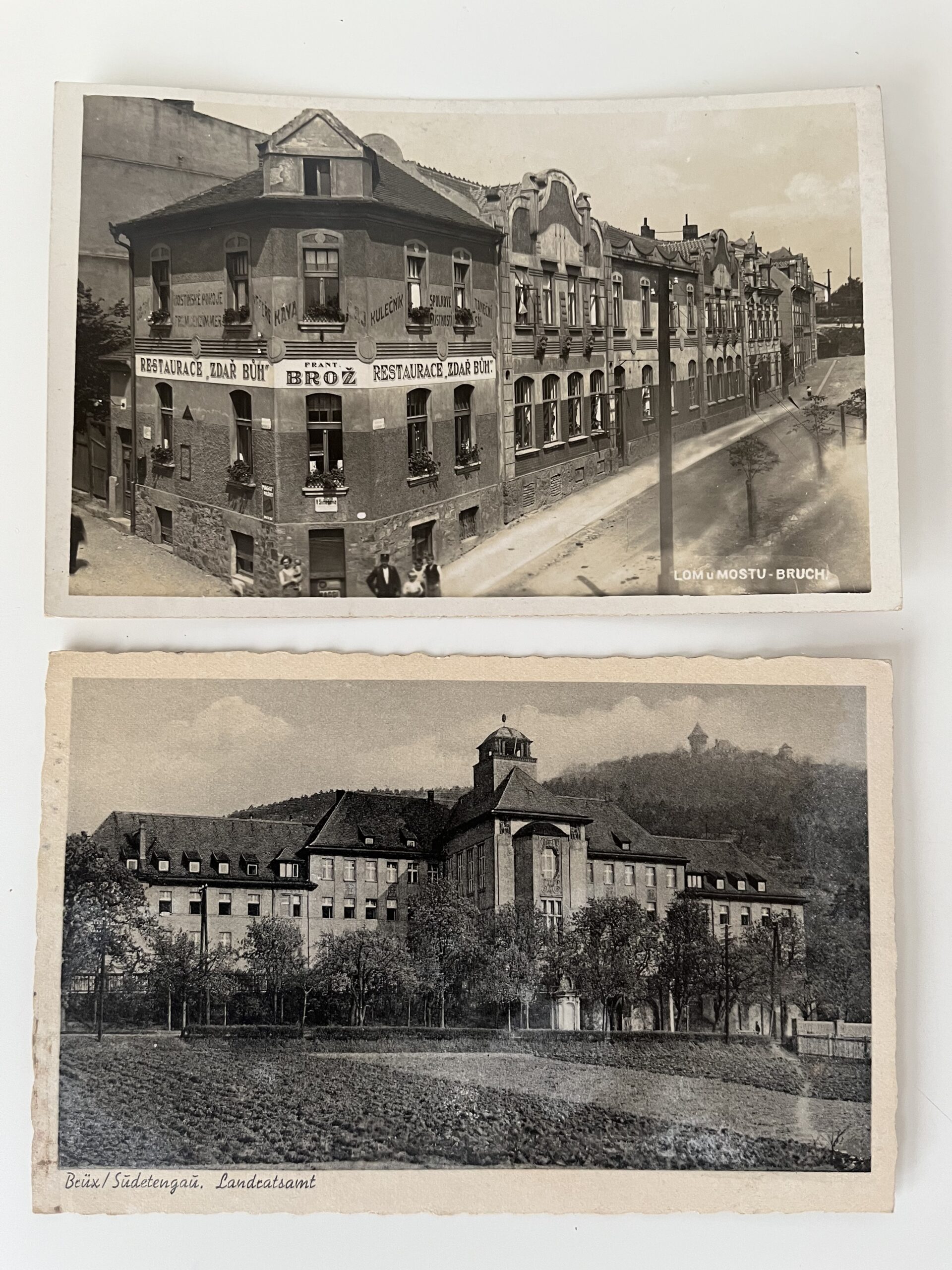 Pohlednice Most - Hněvín, doly, Restaurace Zdař Bůh, 1.pol.20.st. - Obrázek 2