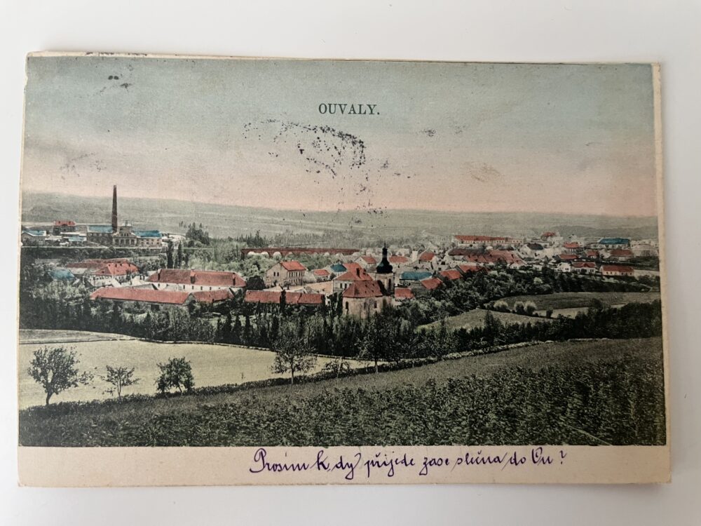 Pohlednice místopis OUVALY, továrna okres Praha východ RU