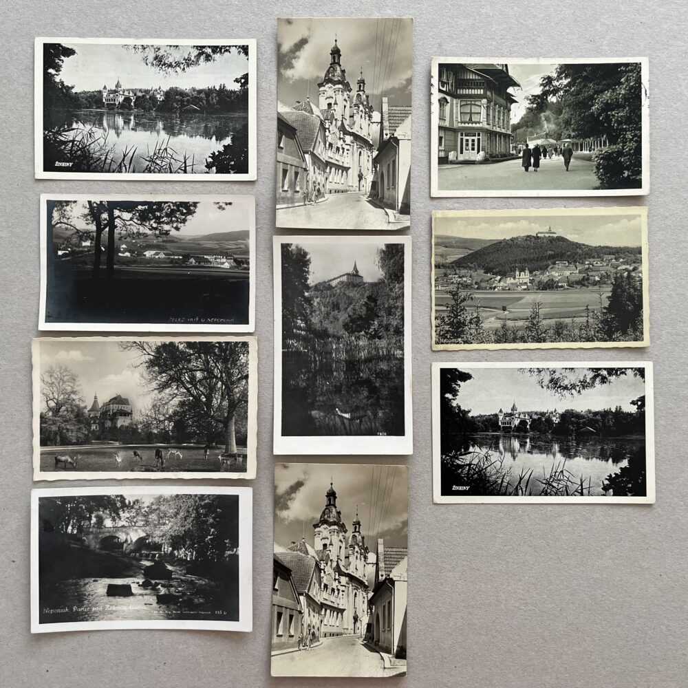 Pohlednice Nepomuk a okolí, Blatná zámek, Lázně Luhačovice 10 ks