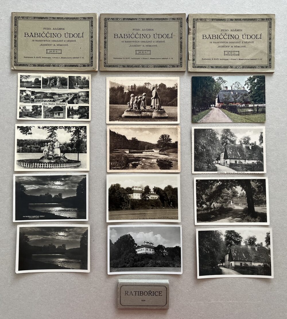 Pohlednice, leporelo, album Ratibořice - Babiččino údolí, razítko