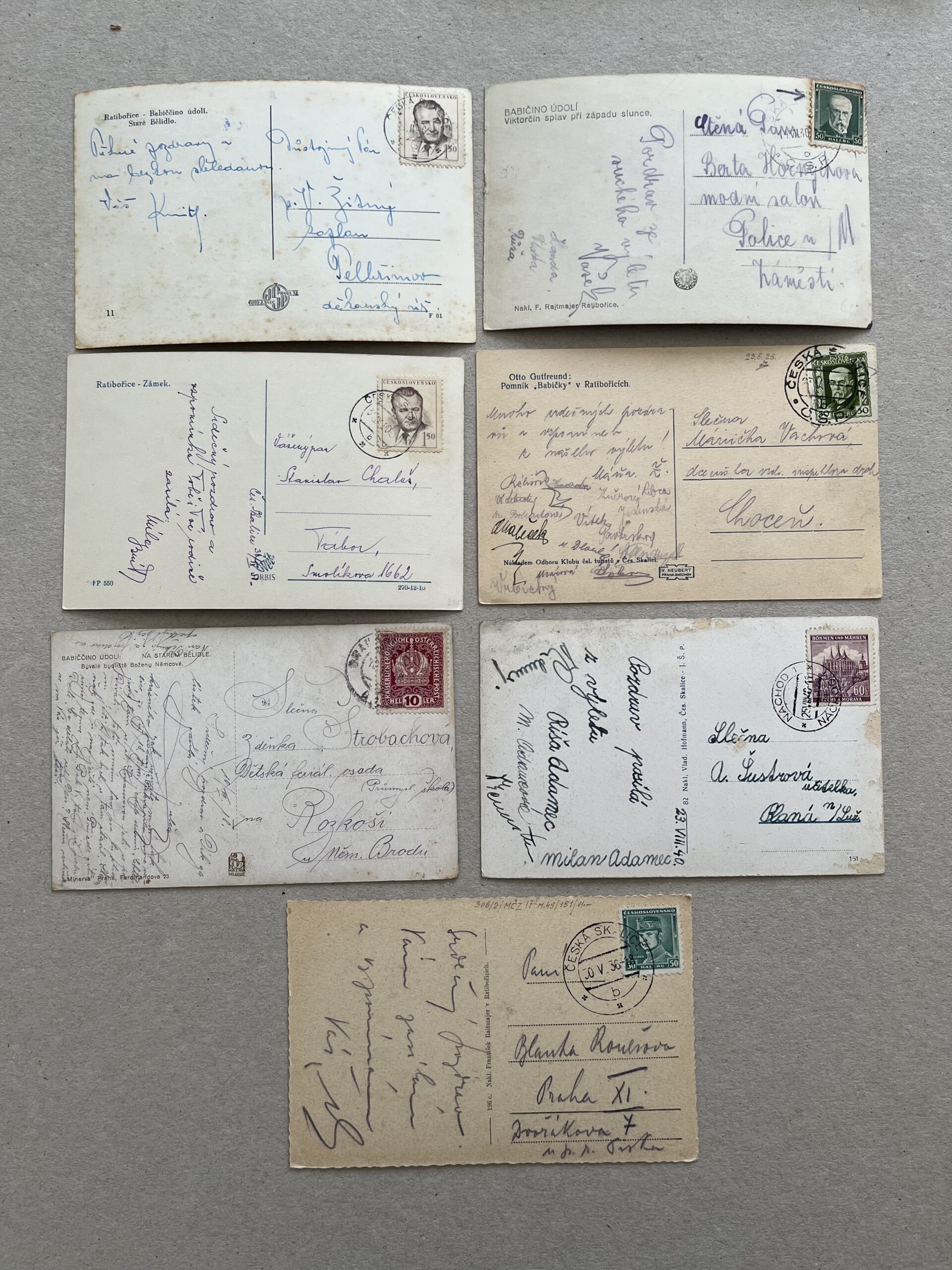 Pohlednice, leporelo, album Ratibořice - Babiččino údolí, razítko - Obrázek 16