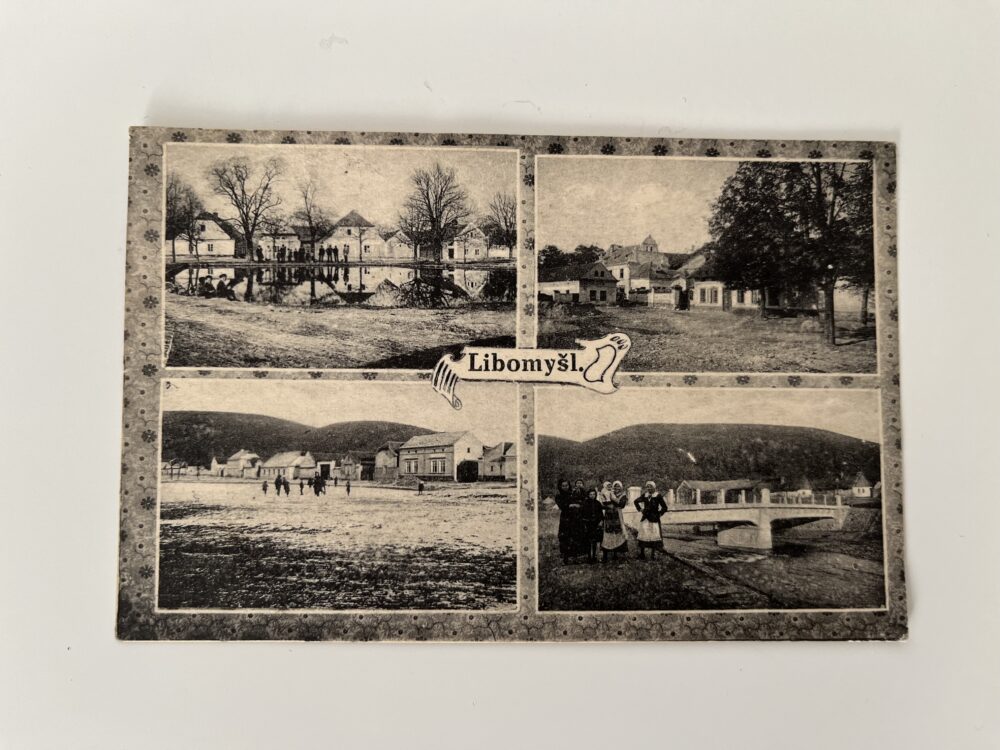 Pohlednice místopis - Libomyšl, koláž 1920 okres Beroun