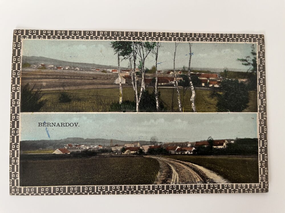 Pohlednice místopis - Bernardov, koláž 1936 okres Kutná Hora