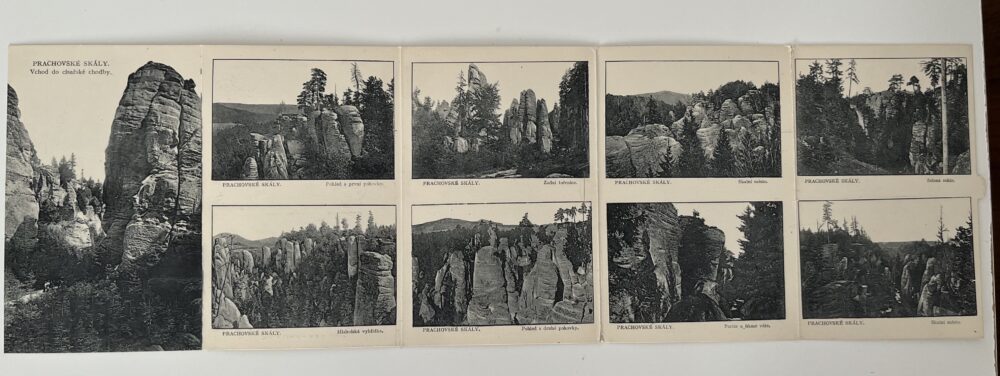 Pohlednice místopis Prachovské skály 5 ks, koláž okres Jičín