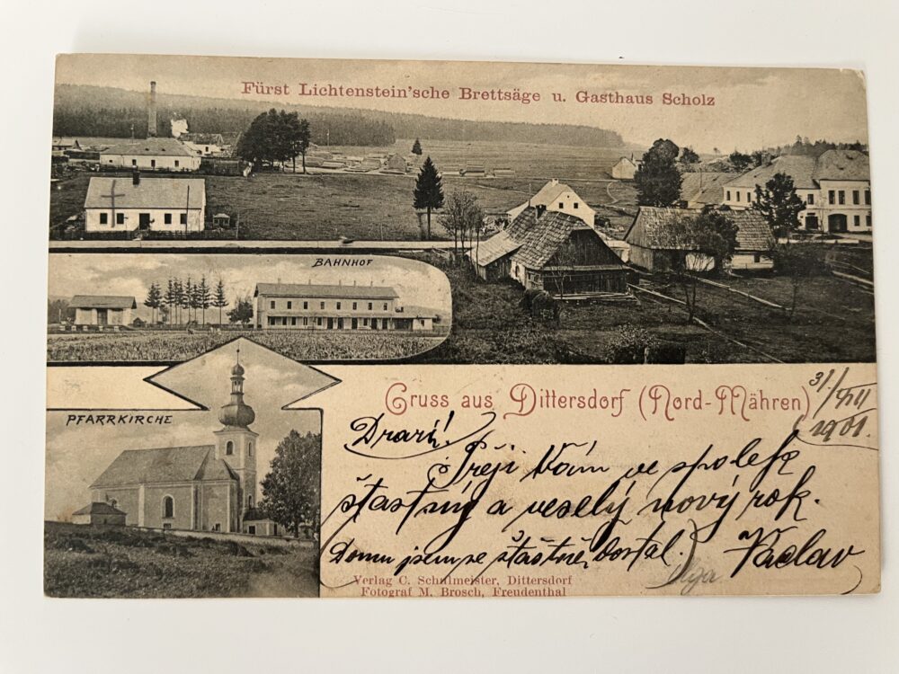 Pohlednice Dittersdorf - Dětřichov nad Bystřicí, okres Bruntál železnice
