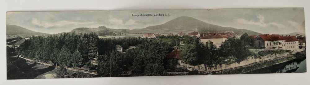 Pohlednice dlouhá Cvikov - Plicní sanatorium, okres Česká Lípa r.1912