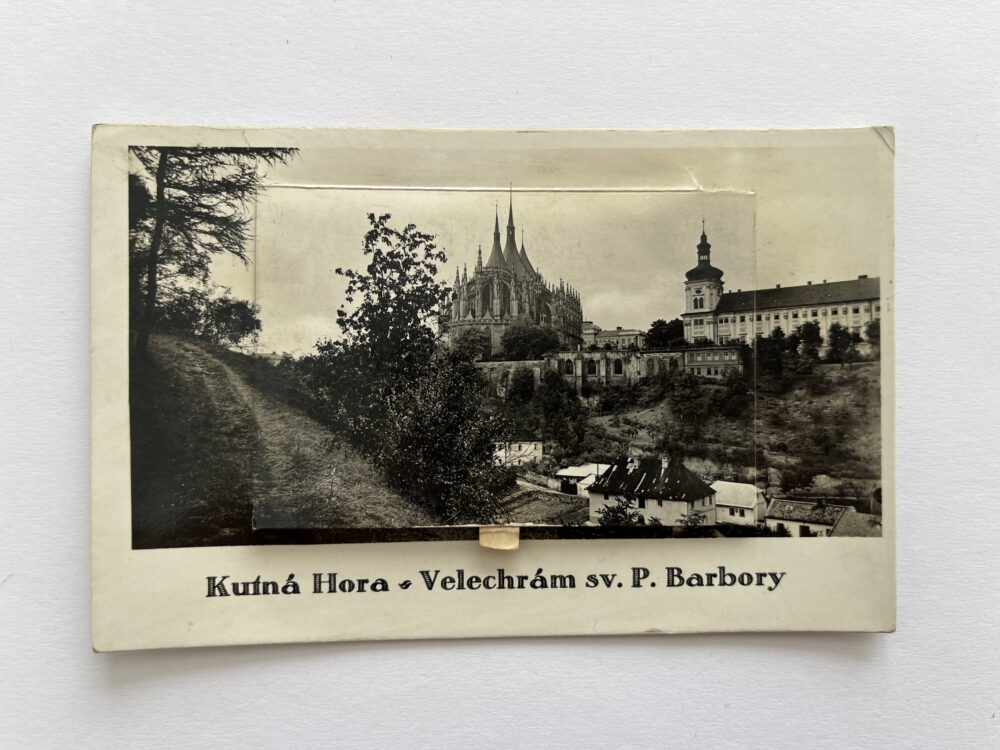 Pohlednice Kutná Hora - Velechrám svaté Barbory, leporelo razítko