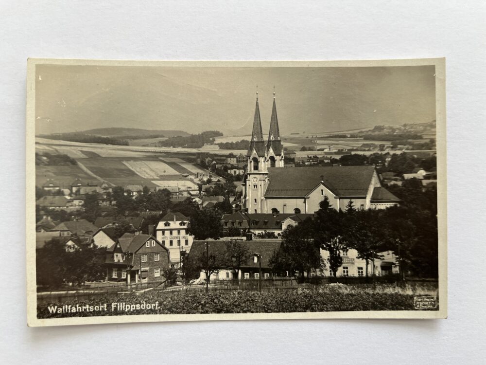 Pohlednice Filipov Bazilika Panny Marie Pomocnice křesťanů, okr. Děčín