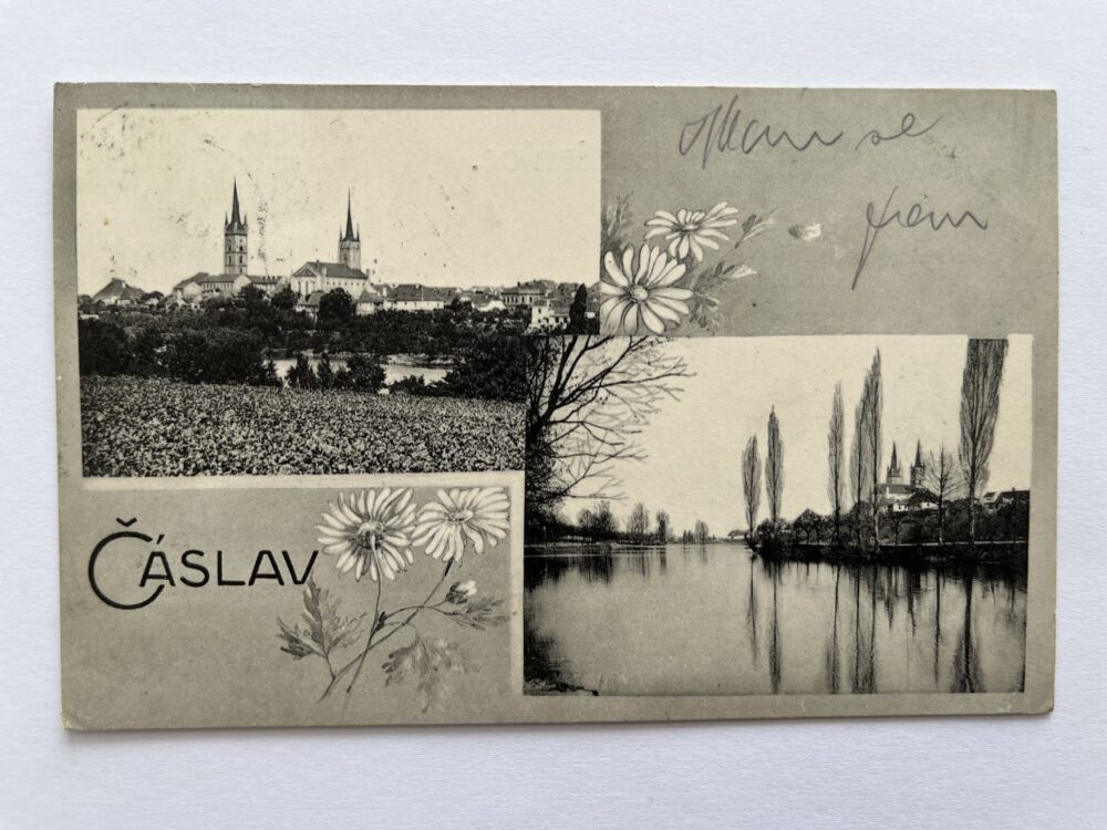 Pohlednice místopis Čáslav, koláž okres Kutná Hora Rakousko-Uhersko