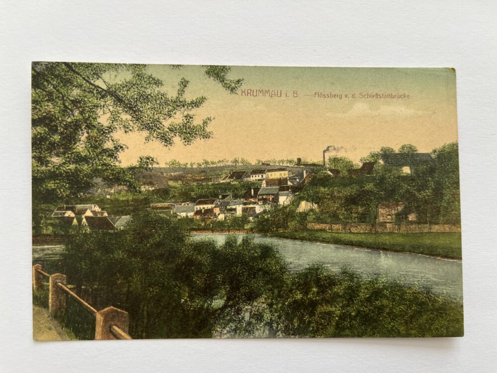 Pohlednice místopis Český Krumlov, r.1917 razítko