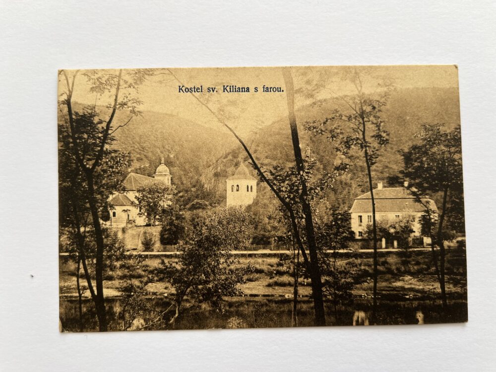 Pohlednice Davle Kostel svatého Kiliana s farou, RU