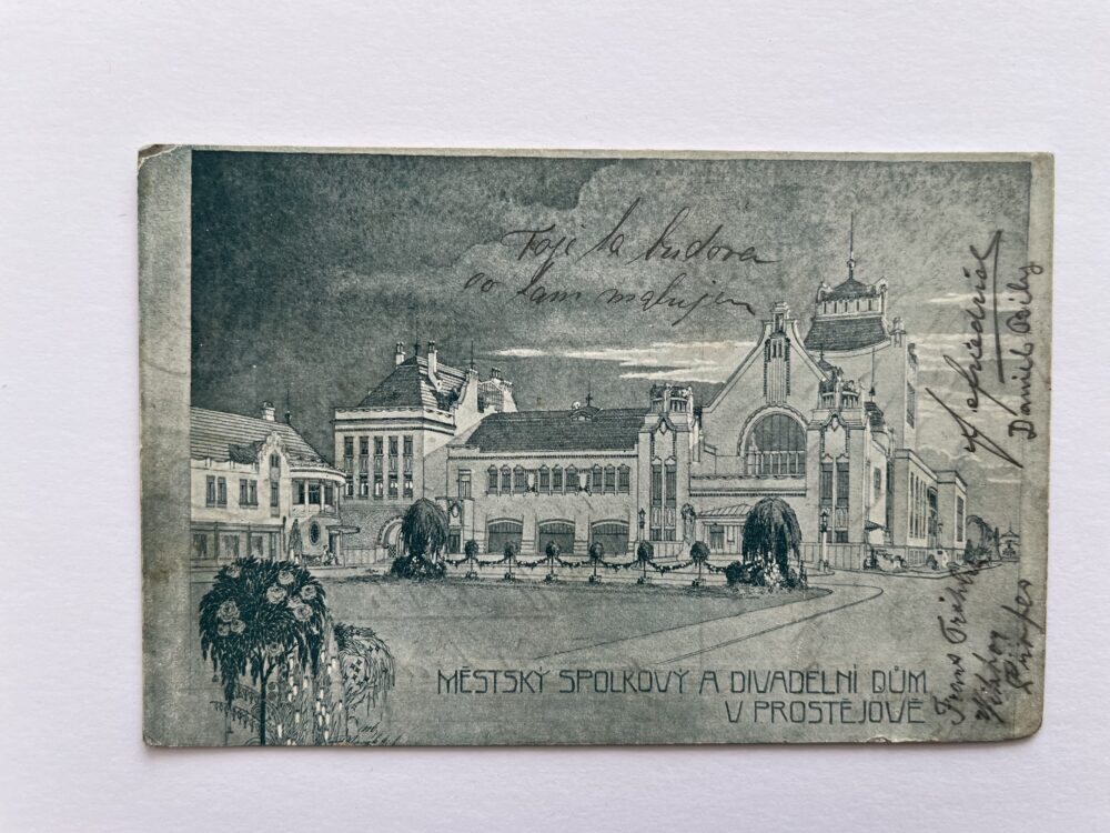Pohlednice Prostějov - Městský spolkový a divadelní dům, r.1907