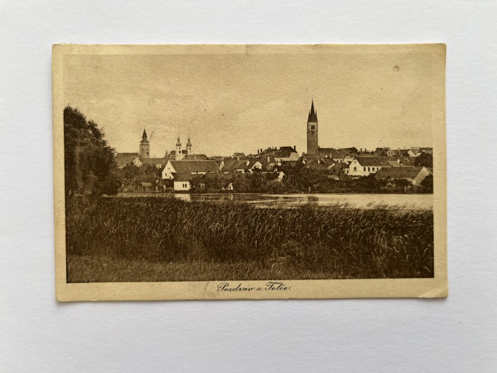 Pohlednice místopis Telč - celkový pohled, okres Jihlava RU