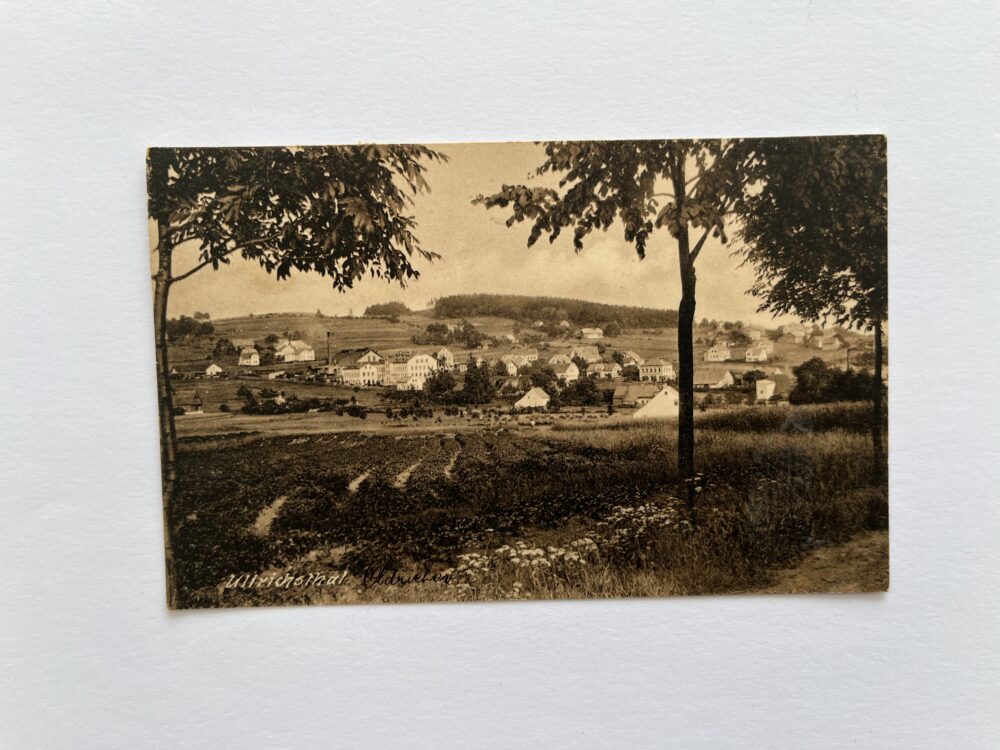 Pohlednice místopis Nový Oldřichov, celkový pohled okres Česká Lípa