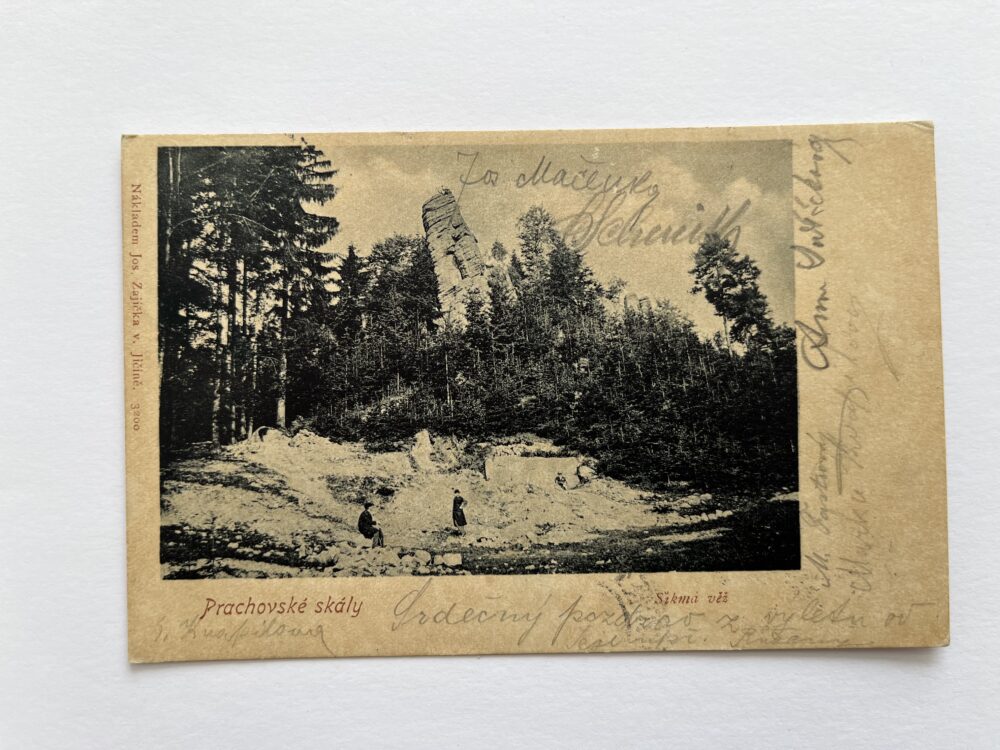 Pohlednice místopis Prachovské skály - Šikmá věž, okres Jičín RU