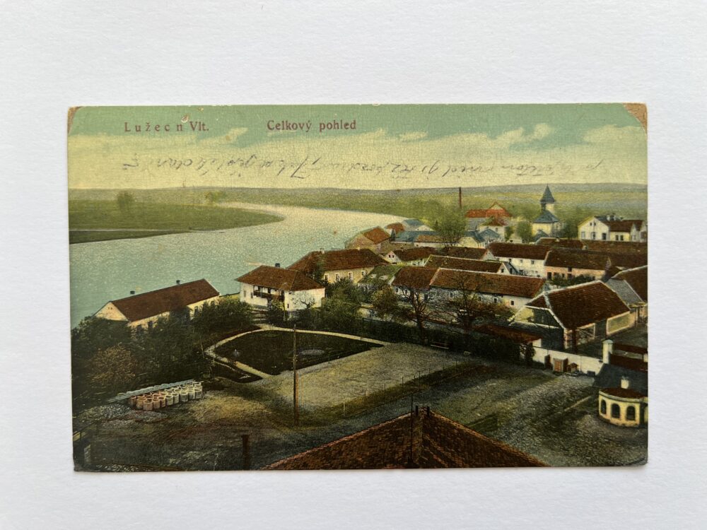 Pohlednice Lužec nad Vltavou - celkový pohled, okres Mělník RU