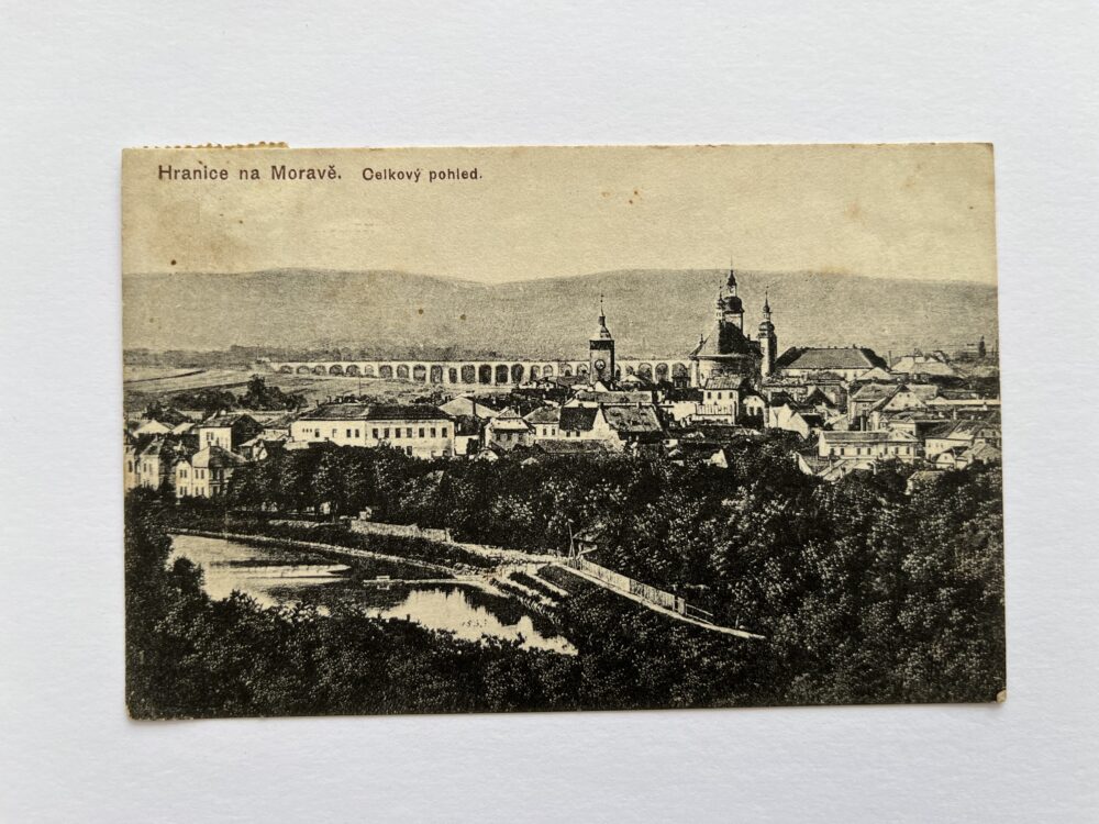 Pohlednice místopis Hranice na Moravě - celkový pohled, okres Přerov