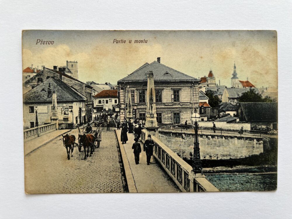 Pohlednice místopis Přerov - Partie u mostu, r.1914