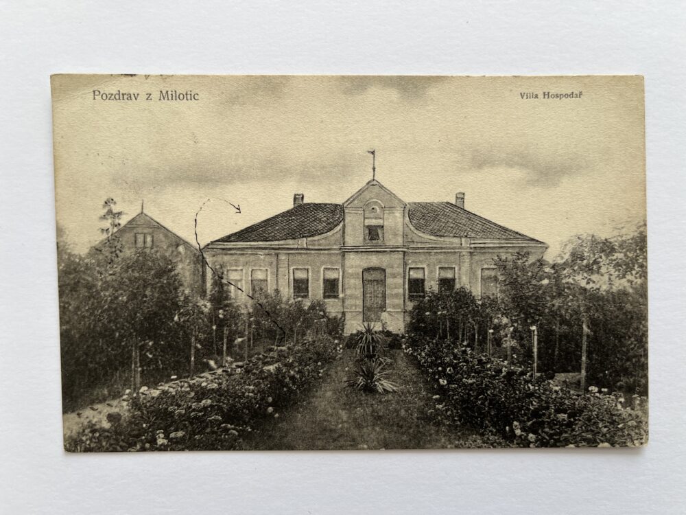 Pohlednice místopis Milotice - Villa Hospodař, okres Přerov r.1911