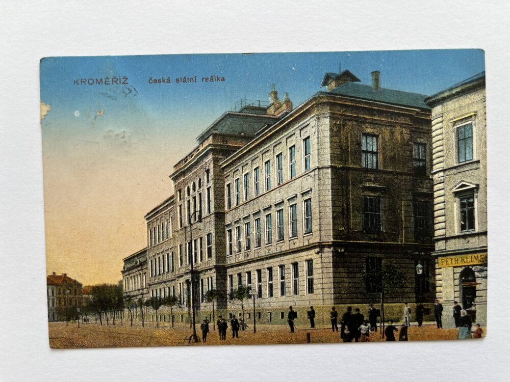 Pohlednice místopis Kroměříž - Česká státní reálka Rakousko-Uhersko