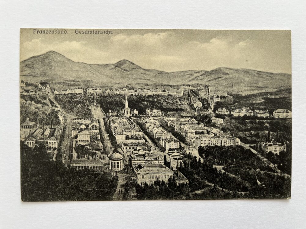 Pohlednice Františkovy Lázně, celkový pohled, okres Cheb r. 1920