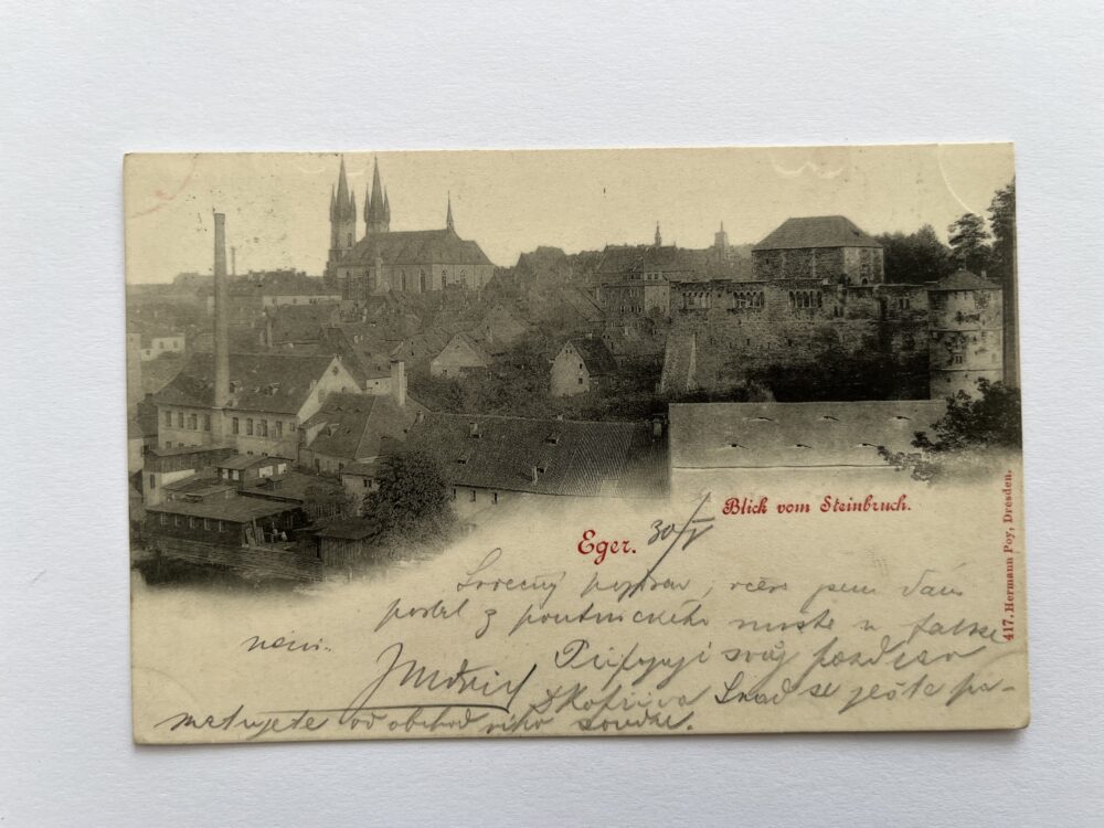 Pohlednice místopis Cheb - pohled z lomu, Rakousko-Uhersko