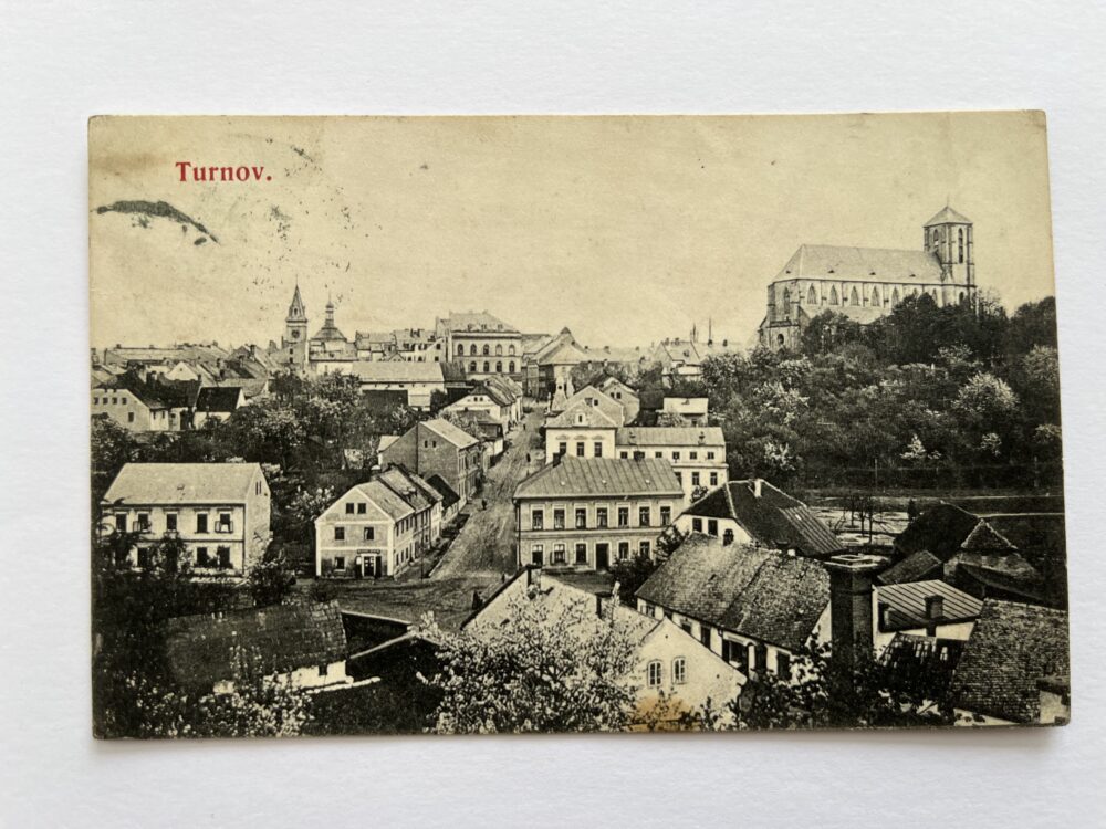 Pohlednice místopis Turnov, celkový pohled Rakousko-Uhersko