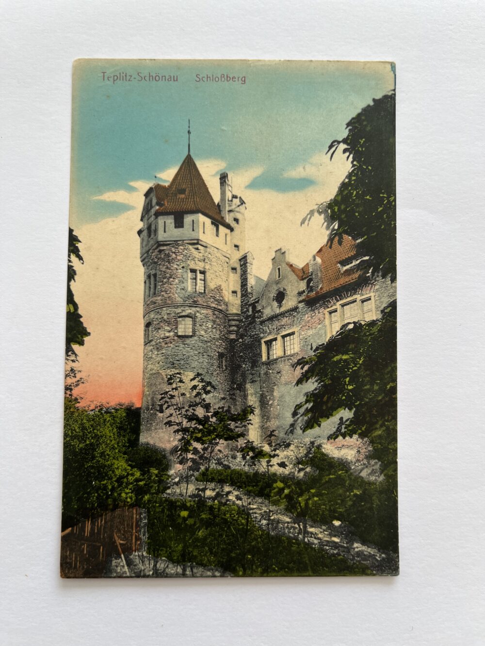 Pohlednice Teplice, Teplitz - Schönau, Schlossberg 1914